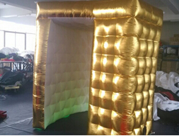 Golden inflatable booth tent