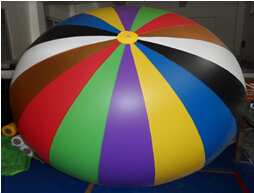 Floating colored helium balloon