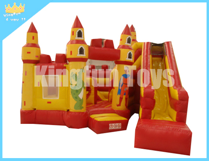 Castle inflatable slide combo