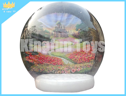 Customized backdrop for globe ball