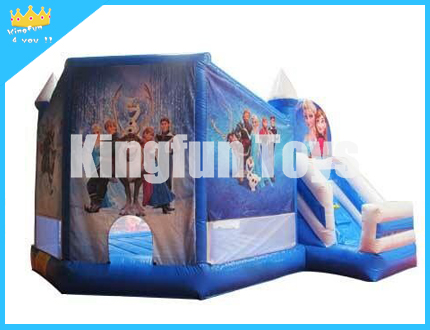 Frozen inflatable combo with slide