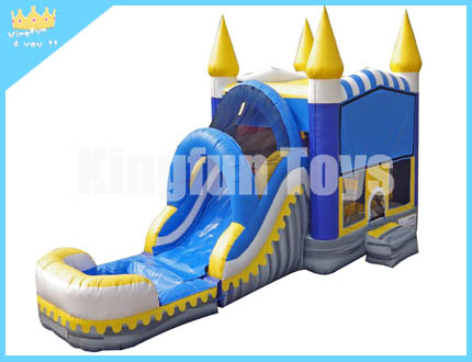 Inflatable castle with water slide