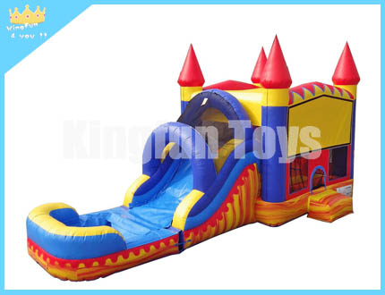 Wet slide bouncy castle