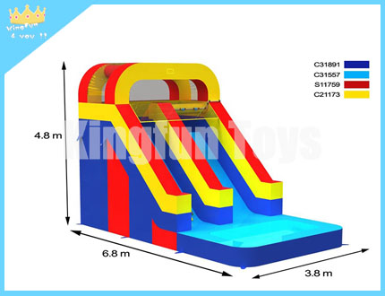 Neutral inflatable water slide