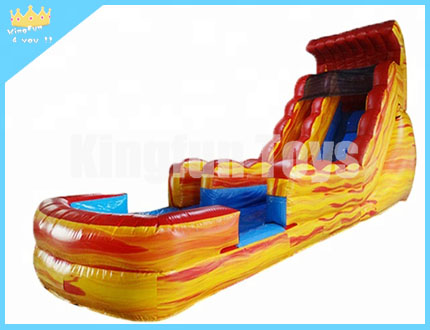 Orange inflatable water slide