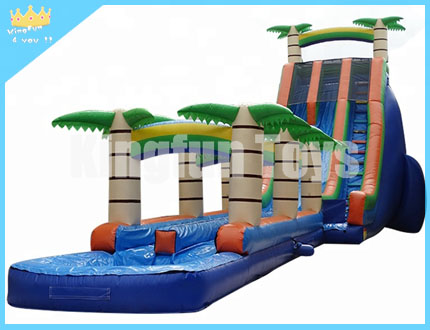 Tropical inflatable slip slide