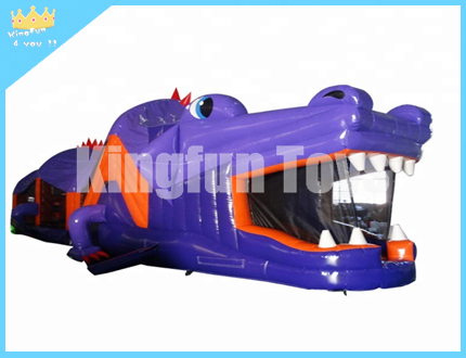 purple lizard inflatable obstacle course