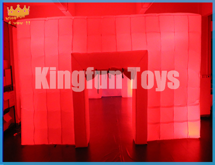 Lighted inflatable event cube