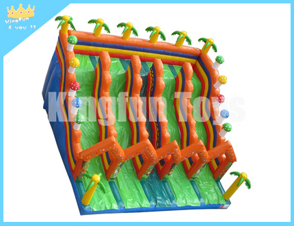 Four lanes inflatable slide