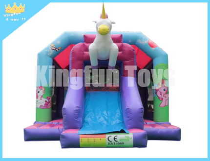 Unicorn inflatable combo with slide