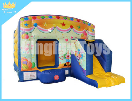 Clown inflatable bounce with slide