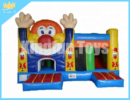 Clown inflatable castle with slide
