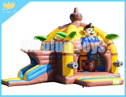 Pirate inflatable castle with slide