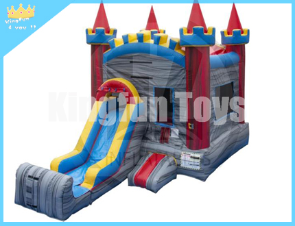 Inflatable castle with slide