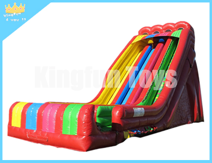 Colorful inflatable dry slide