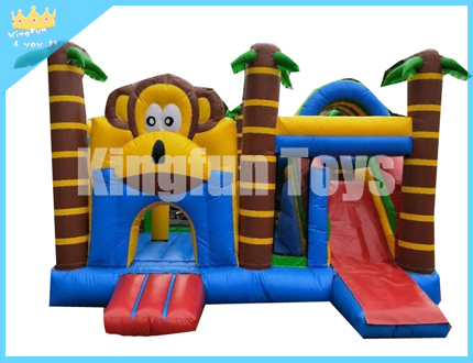 Monkey bouncy castle slide