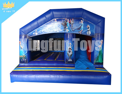 Frozen bouncy castle slide