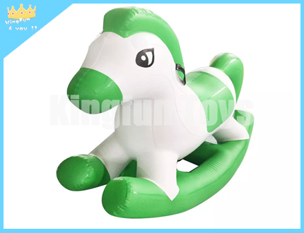 Green inflatable pony horse